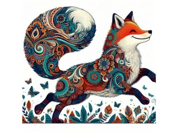 A Playful Fox with a Coat of Decorative: A Versatile Art Resource for Creative Projects