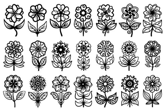 Abstract Decorative Floral Set: A Modern Twist on Timeless Beauty