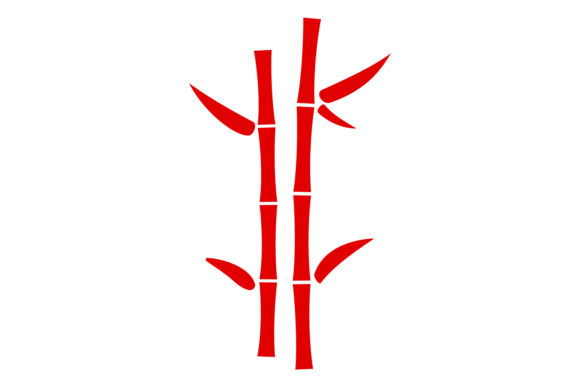 Bamboo Stencil. Red Decorative Sign in a and Bamboo stencil. Red decorative sign in asian style isolated on white background EPS, JPG