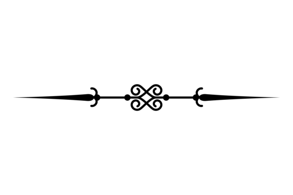 Black Divider. Decorative Calligraphic D