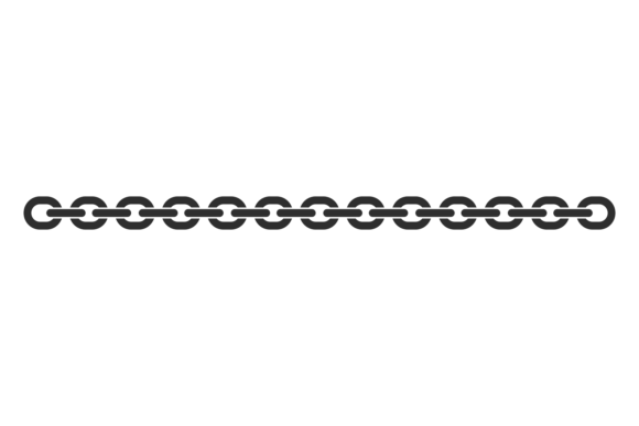Black Linked Chain Element: Decorative M for Stylish Design
