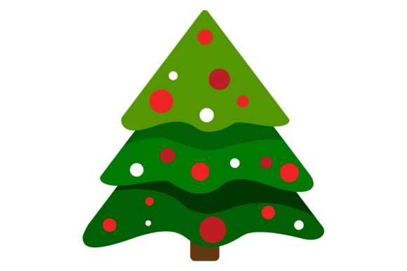 Christmas Tree Icon. Decorative Green Ho