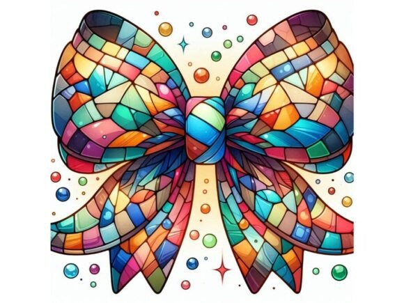 Cubist Decorative Bow Fragmented with Mu: A Versatile Design Resource for Creative Projects