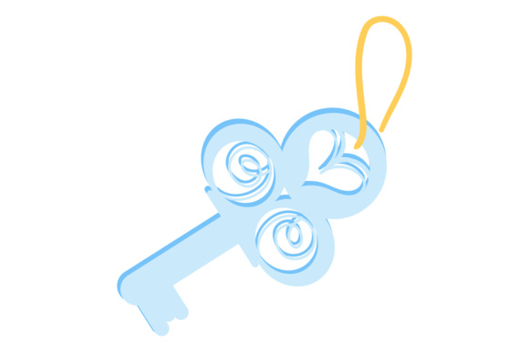 Cute Key on String. Magic Decorative Sec