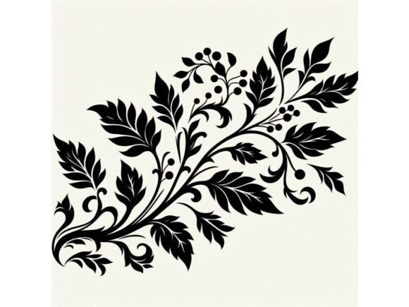 Decorative Autumn Branch Silhouette: A Versatile Design for Every Season