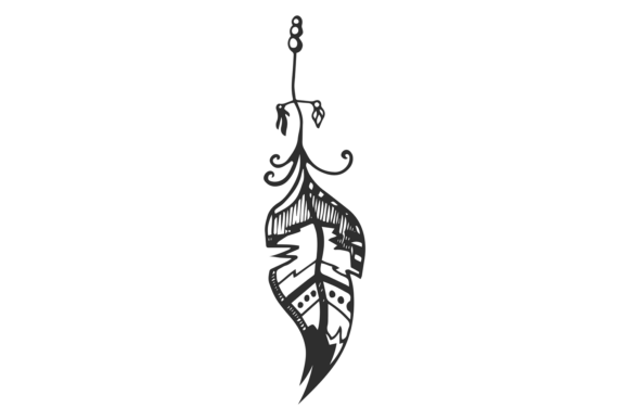 Decorative Feather. Boho Jewellery Doodl: A Fusion of Art and Expression