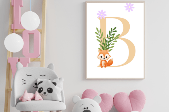 Decorative Letter B with Animal Wall Art