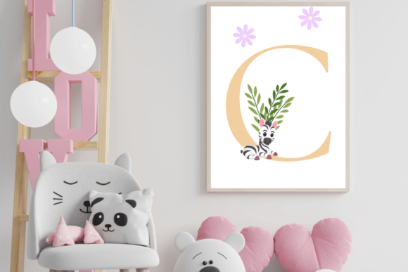 Decorative Letter C with Animal Wall Art: A Whimsical Addition to Any Nursery