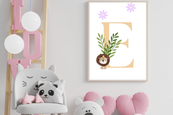 Decorative Letter E with Animal Wall Art: A Whimsical Addition for Baby’s Space