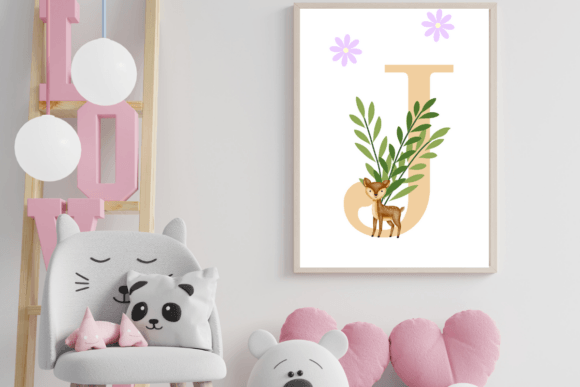 Decorative Letter J with Animal Wall Art: A Whimsical Addition to Any Nursery