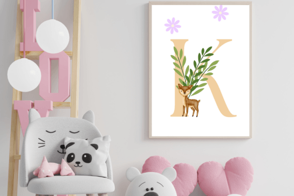 Decorative Letter K with Animal Wall Art