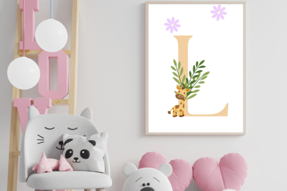 Decorative Letter L with Animal Wall Art: A Whimsical Addition for Baby’s Space
