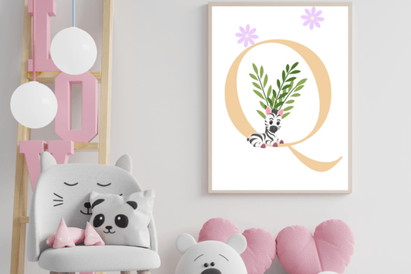 Decorative Letter Q with Animal Wall Art: A Whimsical Addition for Baby’s Space