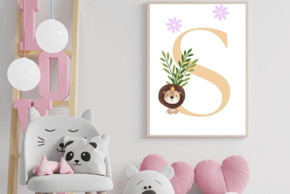 Decorative Letter S with Animal Wall Art
