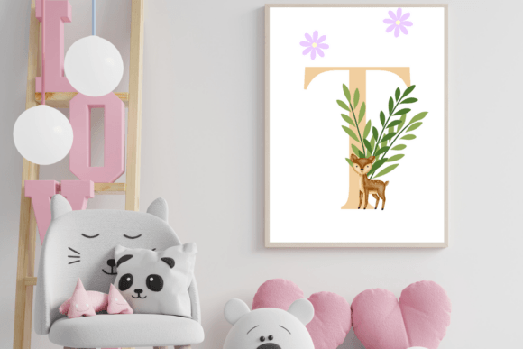Decorative Letter T with Animal Wall Art: A Whimsical Addition to Any Nursery