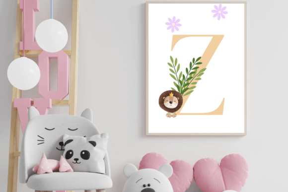 Decorative Letter Z with Animal Wall Art: A Whimsical Addition to Any Nursery