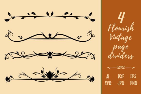 Decorative Vintage Floral Page Divider for Elegant Design Projects