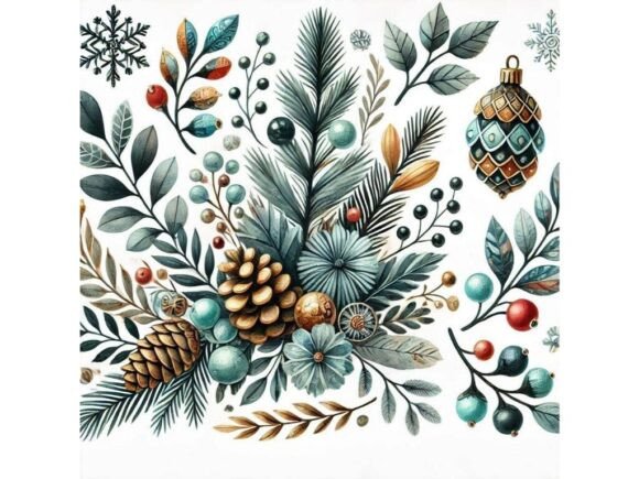 Decorative Winter Pine in Modern Art: A Versatile Design Element for Creative Professionals