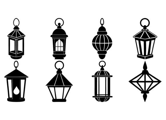 Discover the Beauty of Decorative Lantern Silhouette Vector Col
