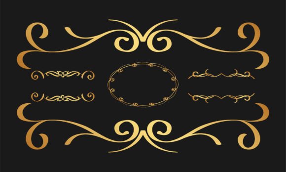 Elegant Gold Vintage Decorative Elements