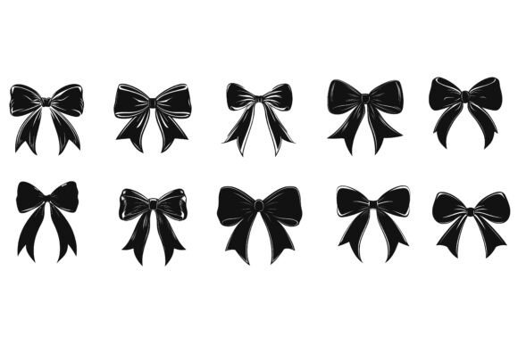 Elevate Your Designs with a Set of Graphical Decorative Bows