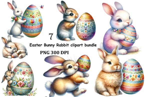 Evaluating the Cute Rabbit Holding a Decorative Egg Digital Design