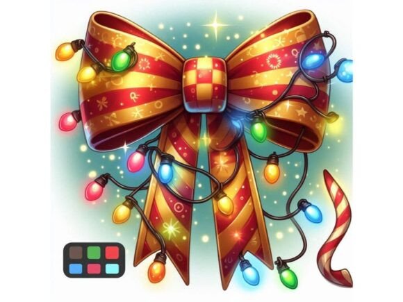 Glowing Oil-Painted Bow: Premium Digital Art Assets