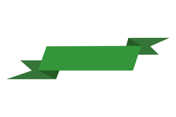 Green Ribbon Banner Flag. Decorative Ret