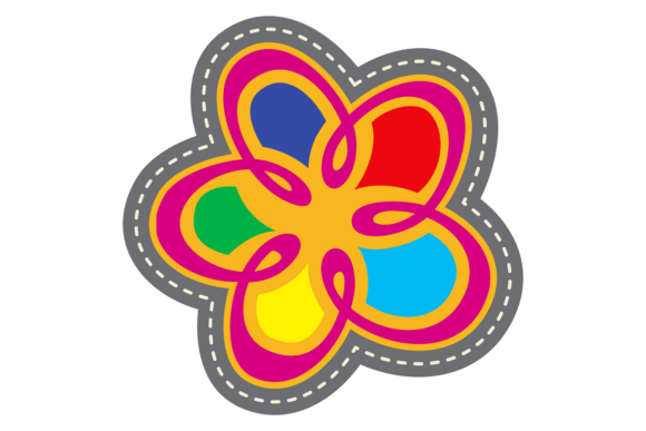 Hippie Flower Fabric Patch. Decorative T