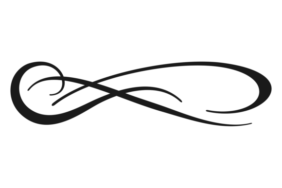 Ink Stroke Swirl. Decorative Calligraphi