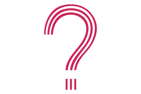 Red Line Question Sign. Decorative Font and Red Line Question Sign. Decorative Font Mark Isolated on White Background EPS, JPG