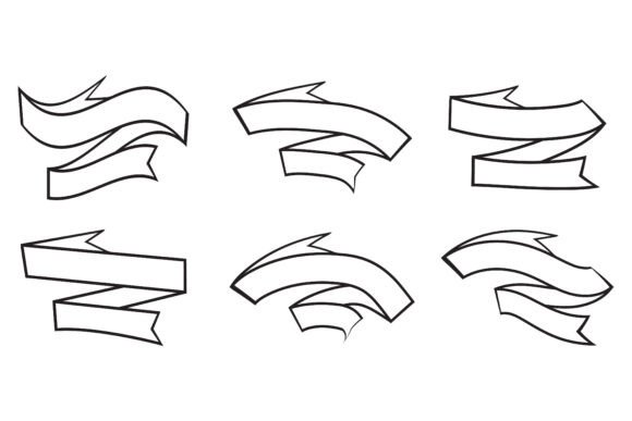 Ribbon Vector Outline Decorative