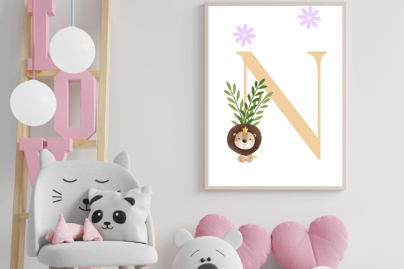 Transform Your Nursery with Decorative Letter N with Animal Wall Art