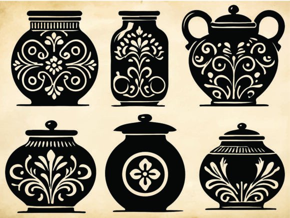 Vintage Decorative Jars SVG Bundle